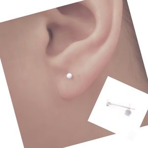 925 sterling silver tiny little dot stud earrings